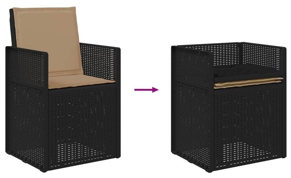 VidaXL Kert étkező szett párnával 3 pcs Antracitszürke és Tópszínű PP