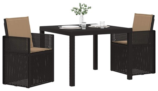 VidaXL Kert étkező szett párnával 3 pcs Antracitszürke és Tópszínű PP
