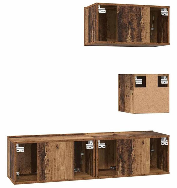 TV szekrény garnitúra 4 pcs Régi fa 60 x 30 x 30 cm Faanyag