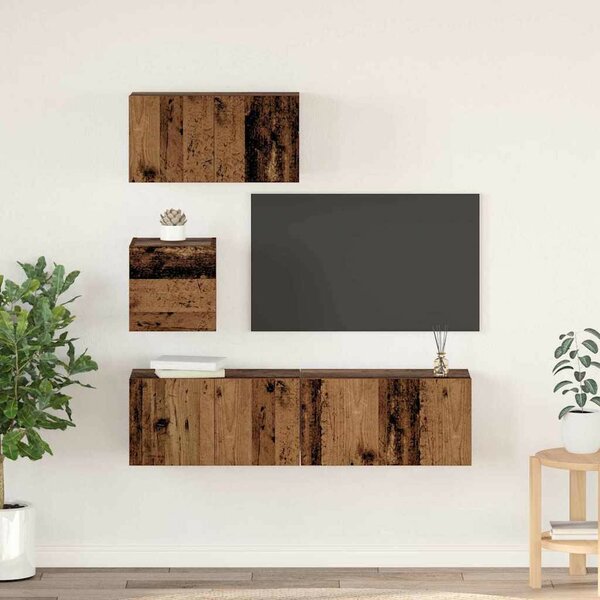 TV szekrény garnitúra 4 pcs Régi fa 60 x 30 x 30 cm Faanyag