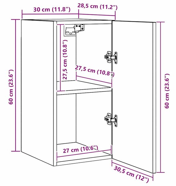 TV szekrény garnitúra 7 pcs Musta tammi 30.5 x 30 x 60 cm