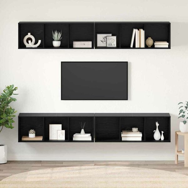 Fali TV Szekrény 4 pcs Musta tammi 37 x 37 x 107.5 cm