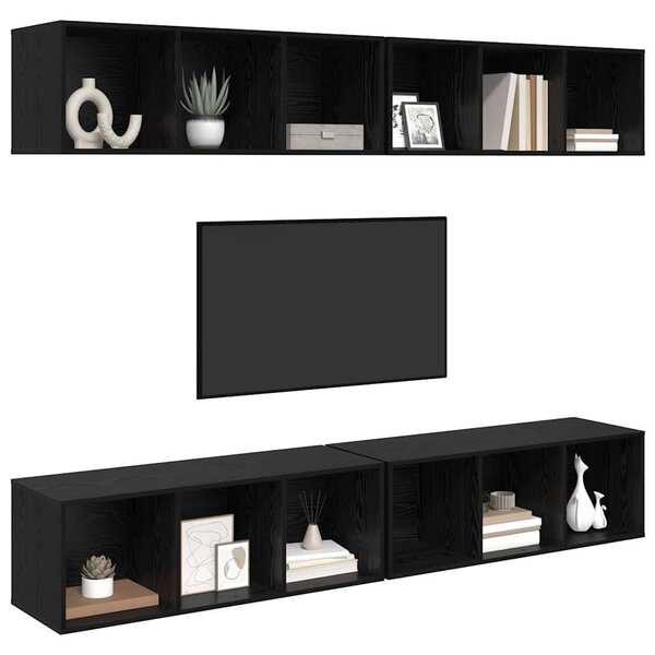 Fali TV Szekrény 4 pcs Musta tammi 37 x 37 x 107.5 cm
