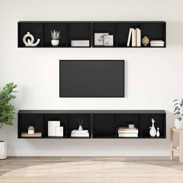 Fali TV Szekrény 4 pcs Musta tammi 37 x 37 x 107.5 cm