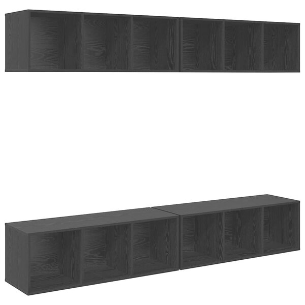 Fali TV Szekrény 4 pcs Musta tammi 37 x 37 x 107.5 cm