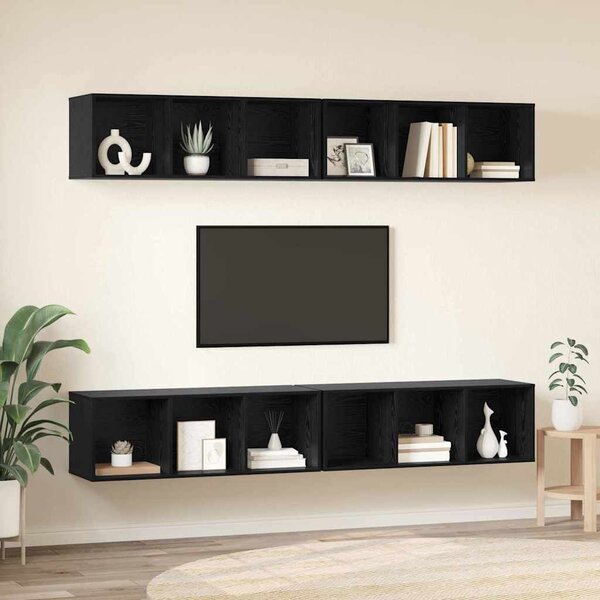 Fali TV Szekrény 4 pcs Musta tammi 37 x 37 x 107.5 cm