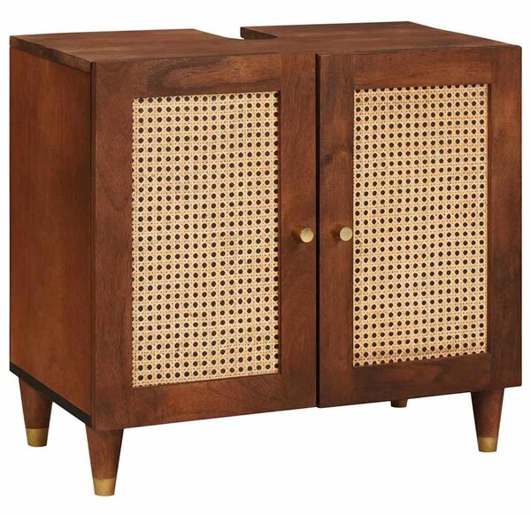 Fürdőszobai bútorok fiókkal 2 pcs 62 x 33 x 58 cm Tömör Mangófát