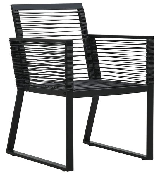 7 részes fekete PVC rattan kültéri étkezőgarnitúra