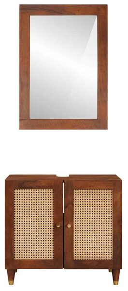 Fürdőszobai bútorok fiókkal 2 pcs 62 x 33 x 58 cm Tömör Mangófát