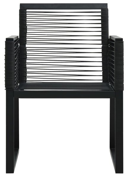 7 részes fekete PVC rattan kültéri étkezőgarnitúra