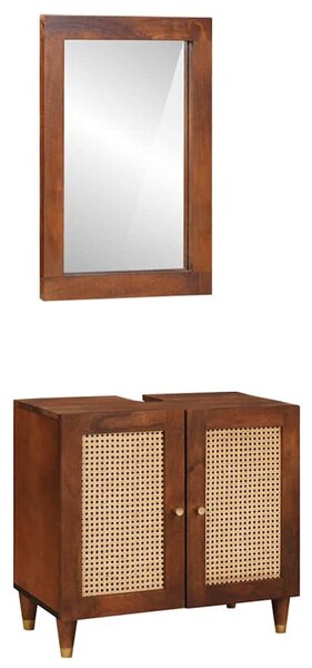 Fürdőszobai bútorok fiókkal 2 pcs 62 x 33 x 58 cm Tömör Mangófát