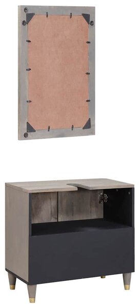 Fürdőszoba bútor szett tárolóval 2 pcs Szürke 62 x 33 x 58 cm