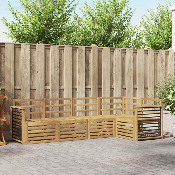 VidaXL Kültéri kanapé szett 5 pcs Fehér 247 x 128,5 x 73 cm