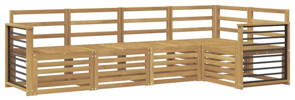 VidaXL Kültéri kanapé szett 5 pcs Fehér 247 x 128,5 x 73 cm