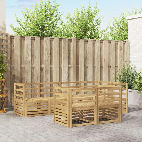 VidaXL Kültéri kanapé szett 7 pcs Fehér 245 x 126,5 x 73 cm