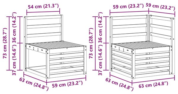 VidaXL Szegmentált kanapé szett 9 pcs Természetes