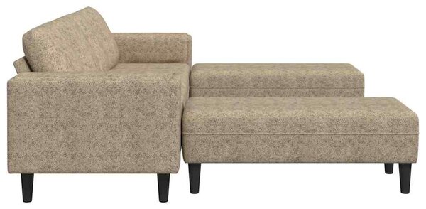 Kanapé Szett 3 pcs Világosszürke Műbőr velúr