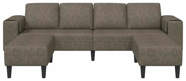 Kanapé Szett 3 pcs Sötétszürke Műbőr velúr