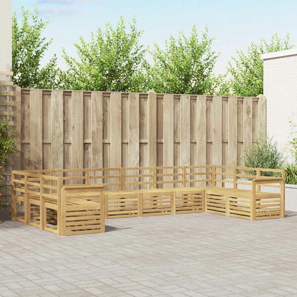VidaXL Kültéri kanapé szett 10 pcs Fehér 363 x 187,5 x 73 cm
