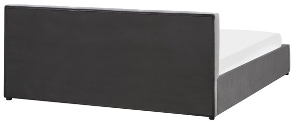 Ágyneműtartós ágy BOUSSE Bársony Sötétszürke 180 x 200 cm
