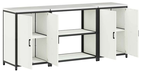 Konyhai Tároló Készlet polcokkal 3 pcs Fehér 210 x 50 x 92 cm
