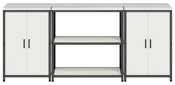 Konyhai Tároló Készlet polcokkal 3 pcs Fehér 210 x 50 x 92 cm