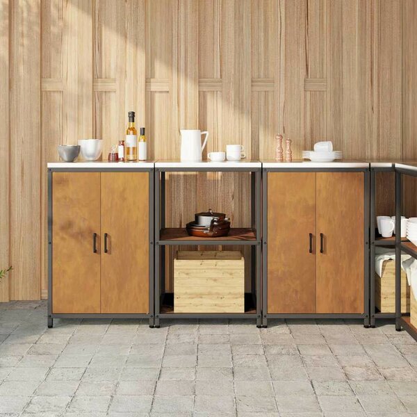 Konyhai Tároló Készlet polcokkal 3 pcs Rozsdás 180 x 50 x 92 cm