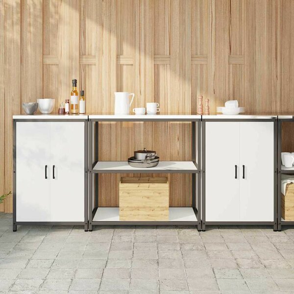 Konyhai Tároló Készlet polcokkal 3 pcs Fehér 210 x 50 x 92 cm