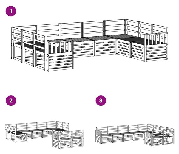 VidaXL Ülőgarnitúrák Tömör Akácfa