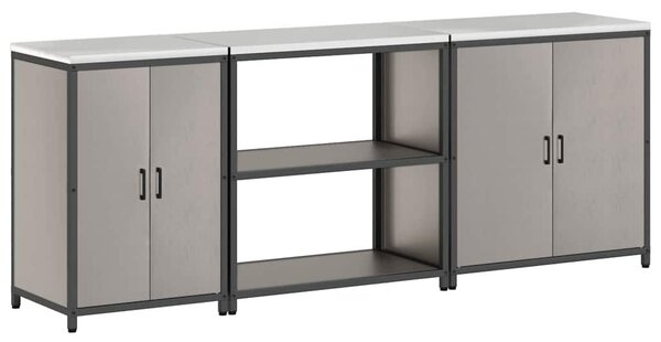 Konyhai Tároló Készlet polcokkal 3 pcs Rozsdás 240 x 50 x 92 cm