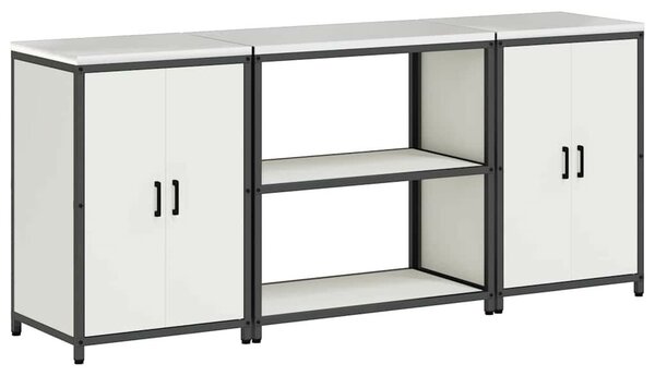 Konyhai Tároló Készlet polcokkal 3 pcs Fehér 210 x 50 x 92 cm
