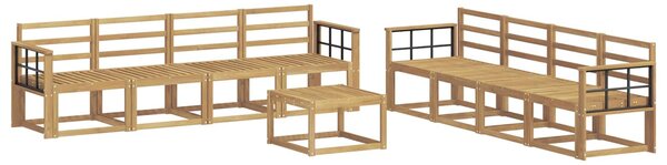 VidaXL Kültéri kanapé szett 9 pcs Fehér 59 x 59 x 37 cm Tömör Akácfa
