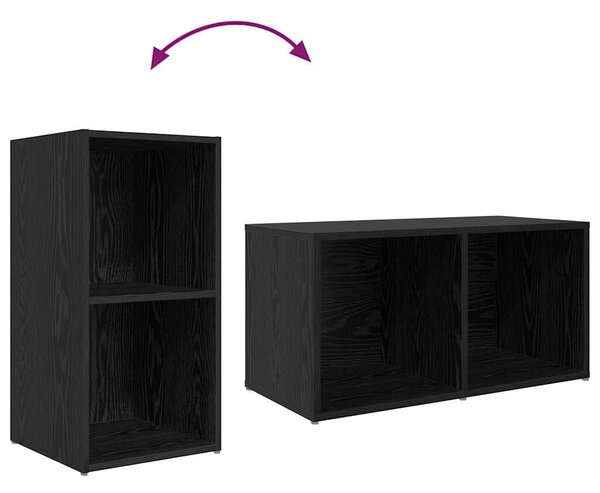TV Szekrény Szett 8 pcs Fekete tölgy 37 x 35 x 72 cm Faanyag