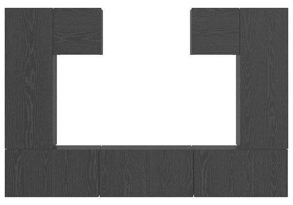 TV szekrény garnitúra 7 pcs Musta tammi 180 x 30 x 120 cm