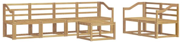 VidaXL Kültéri kanapé szett 7 pcs Fehér 59 x 59 x 37 cm Tömör Akácfa