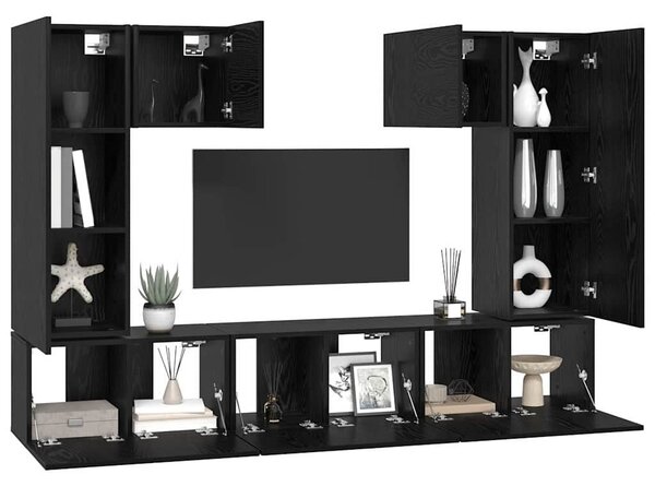 TV szekrény garnitúra 7 pcs Musta tammi 180 x 30 x 120 cm
