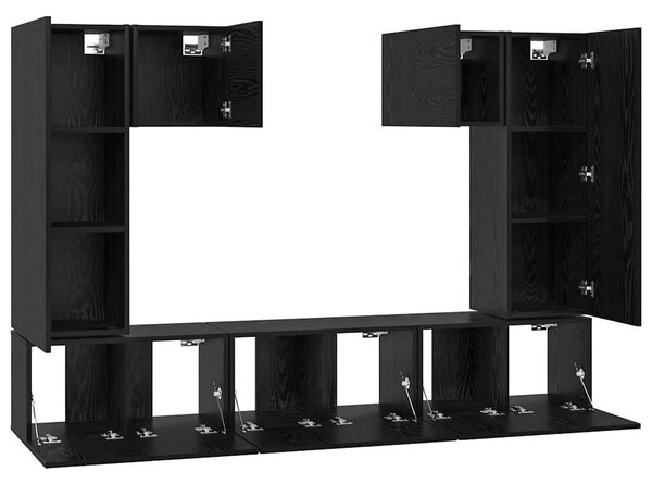 TV szekrény garnitúra 7 pcs Musta tammi 180 x 30 x 120 cm