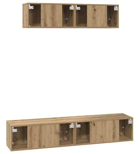 TV Szekrény Szett 4 pcs kézműves tölgy Közepes 80 x 30 x 30 cm