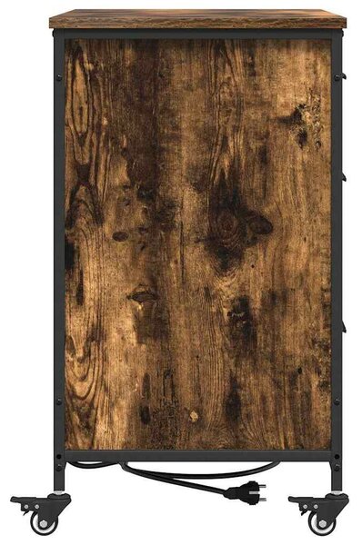 Irodai szekrény kerékkel Füstölt tölgy 76 x 41 x 72 cm Faanyag