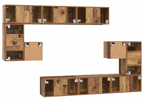 TV szekrény garnitúra 10 pcs Régi fa 60 x 30 x 30 cm Faanyag