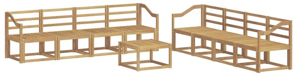 VidaXL Kültéri kanapé szett 9 pcs Fehér 59 x 59 x 37 cm Tömör Akácfa