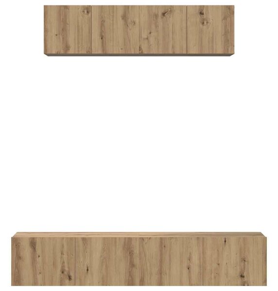 TV Szekrény Szett 4 pcs kézműves tölgy Közepes 80 x 30 x 30 cm