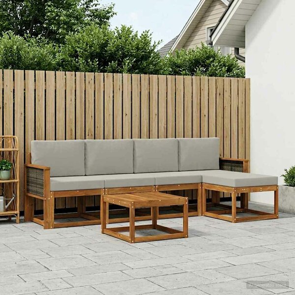 VidaXL Kültéri kanapé szett 6 pcs Természetes és Világosszürke