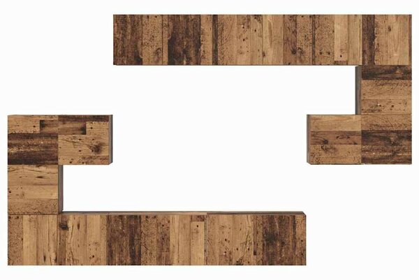 TV szekrény garnitúra 10 pcs Régi fa 60 x 30 x 30 cm Faanyag
