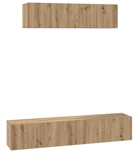 TV Szekrény Szett 4 pcs kézműves tölgy Közepes 80 x 30 x 30 cm