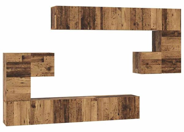 TV szekrény garnitúra 10 pcs Régi fa 60 x 30 x 30 cm Faanyag