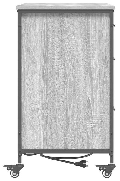 Irodai szekrény kerékkel Szürke sonoma 76 x 41 x 72 cm Faanyag