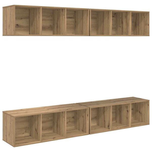 Fali TV Szekrény 4 pcs kézműves tölgy 37 x 37 x 107.5 cm