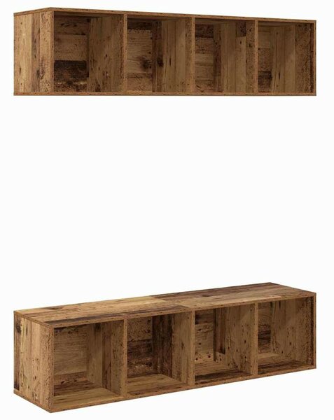 TV szekrény garnitúra 2 pcs Régi fa 37 x 37 x 142.5 cm Faanyag