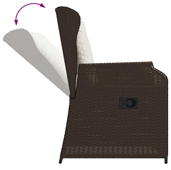 Kerti pad 2 db Barna polirattan